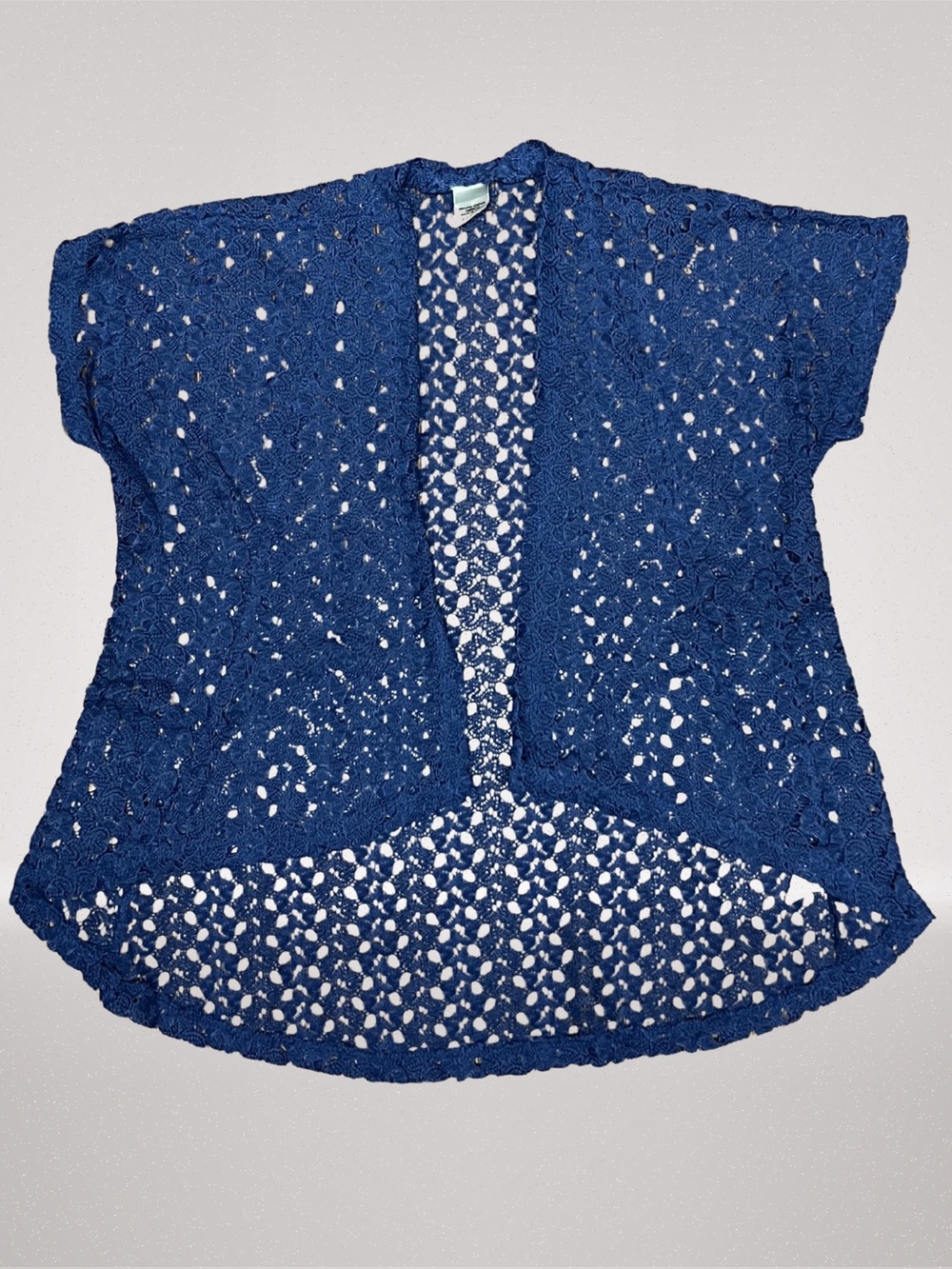 Self Esteem Navy Blue Crochet Lace Open Front Cardigan XL